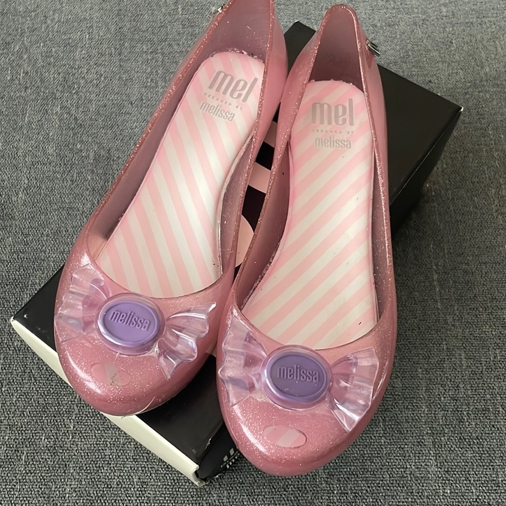 Melissa Pink Glitter Jelly Flats
